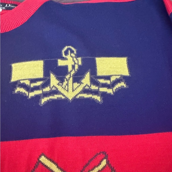 Vintage Christian Dior Men's Multicolor Striped Crewneck Sweater - Picture 6 of 7